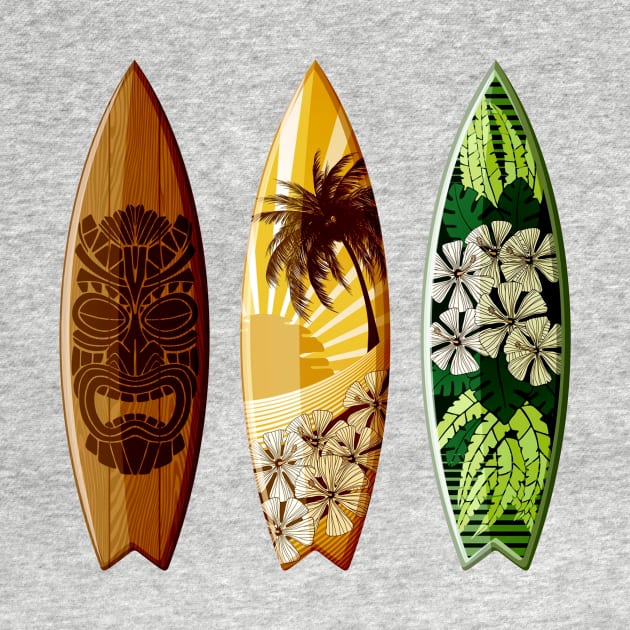 three decorated surfboards island style by pickledpossums